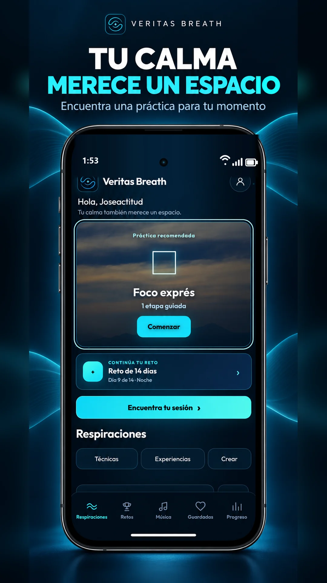 Pantalla de inicio de la app en Android